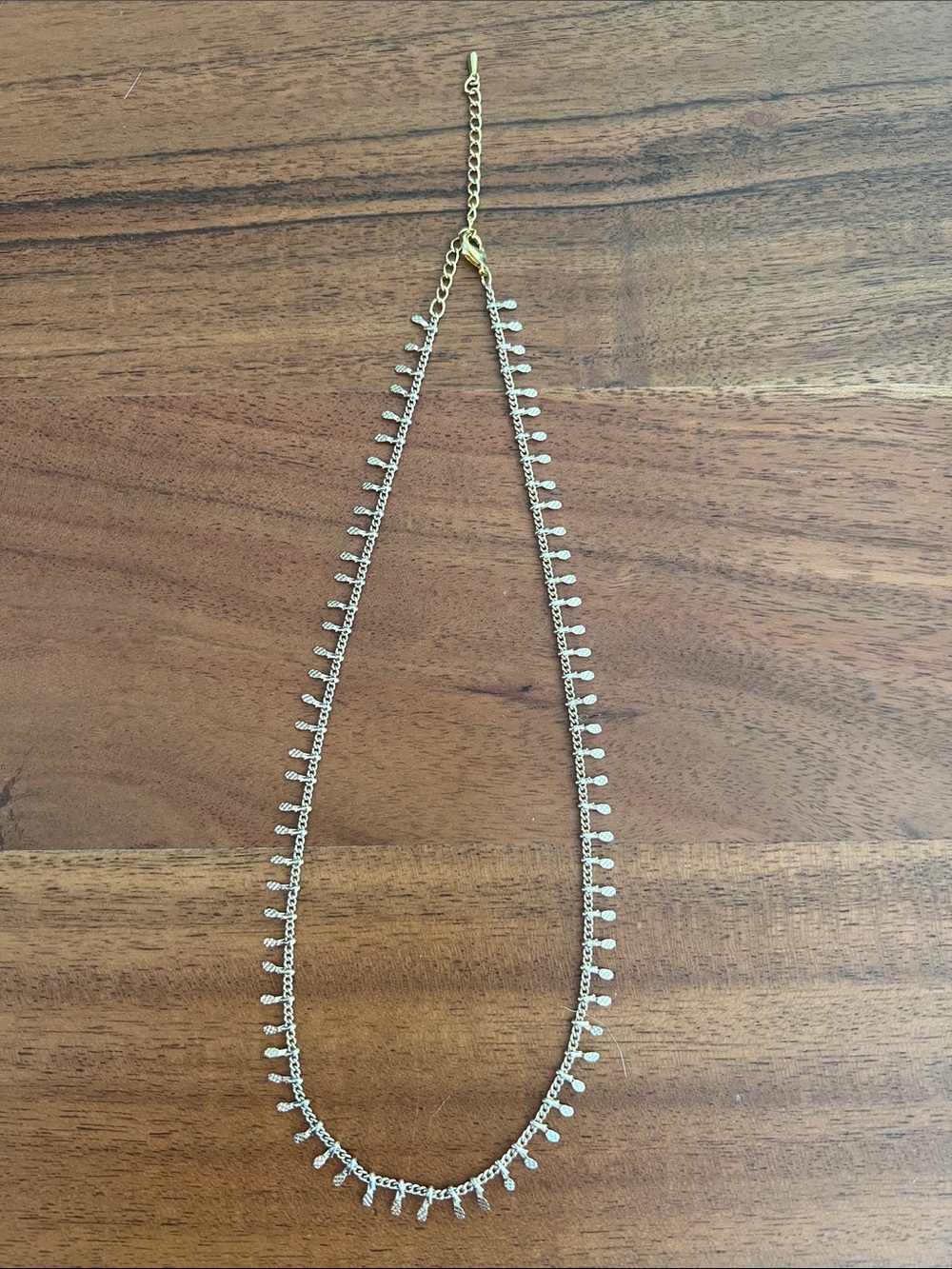 Gold Teardrop Fringe Necklace - Women's Chain
